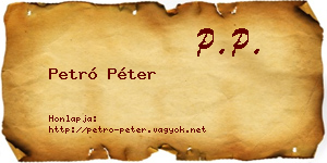Petró Péter névjegykártya